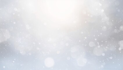 Shimmering soft gray-blue abstract background evoking snowy outdoor scene with falling white specks