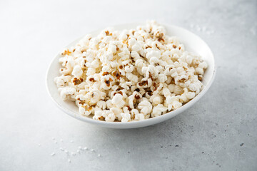 Homemade salted popcorn