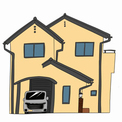 家の正面のベクターイラスト
