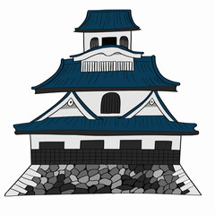 城の正面のベクターイラスト