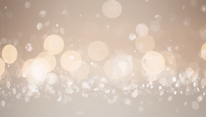 Glowing light composition filling studio backdrop, with bokeh orbs, snowflake garland, particles