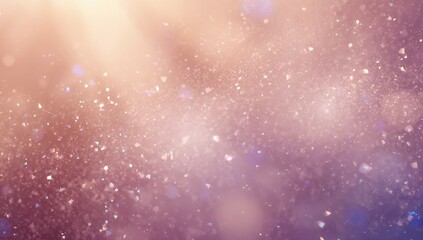 Shimmering field of suspended particles filling macro backlit scene, with glitter flakes and bokeh