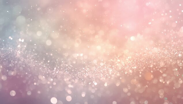 Shimmering pastel bokeh filling abstract backdrop, with glittering particles and soft lens flares - Powered by Adobe