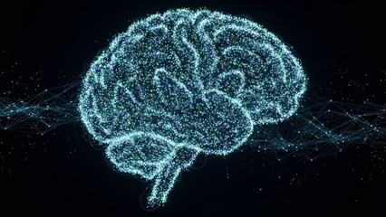 Neural Network Brain Digital Technology Concept for AI and Machine Learning Visuals