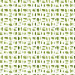 Handpainted Green Watercolor Strokes Seamless Pattern