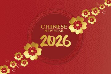 Happy Chinese new year 2026 background, Happy new year 2026 vector art and illustration. for greeting card or banner. vector illustration, Translation : year of the horse 