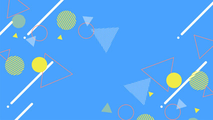 メンフィス調幾何学模様背景【16:9素材シリーズ】