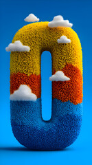 Fuzzy Zero with Clouds and Color Gradient