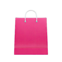Pink Shopping Bag Isolated on White Background