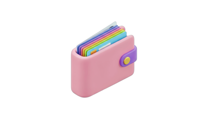 Pink Wallet with Colorful Cards - Finance Concept