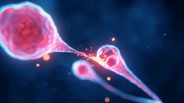 Abstract microscopic visualization of immune cells attacking infected cells, dynamic concept of immunity, disease, and advanced biomedical science