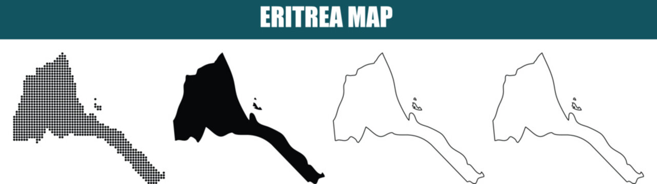 Eritrea Map Illustrations in Various Styles