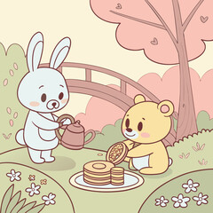 easter bunny and easter eggs