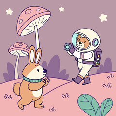 rabbit with a bouquet of flowers