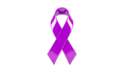 Purple Awareness Ribbon Isolated on White Background
