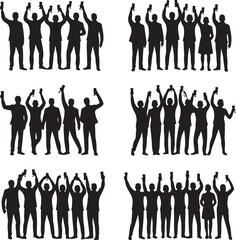 &ldquo;People Group Celebration & Teamwork Silhouettes&rdquo;