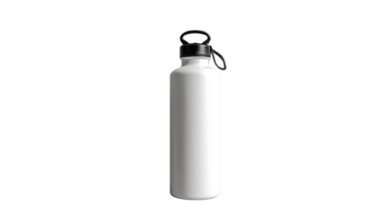Plain White Water Bottle on Natural Texture Background Clean Minimalist Design Mockup