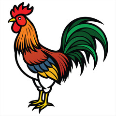 Colorful Rooster Vector Illustration – Farm Chicken Mascot Logo Design
