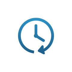 Blue History Clock Icon &ndash; Rounded Arrow Vector
