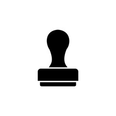Black Vector Stamp Icon &ndash; Minimalist Silhouette for Branding & UI Design