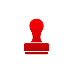 Red Vector Stamp Icon &ndash; Minimalist Silhouette for Branding & UI Design