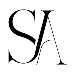 Elegant Letter SA Typography Logo Design