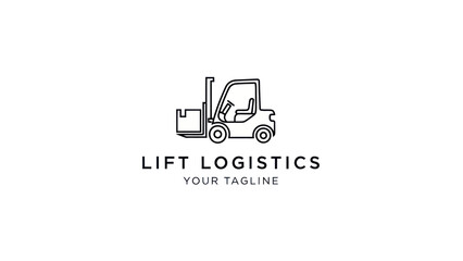 Minimalist Forklift Logistics Logo Design for Transport and Industry.