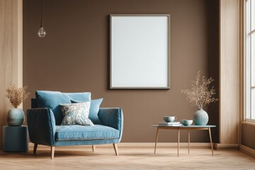 Fototapeta premium Modern cozy living room with stylish armchair and decor