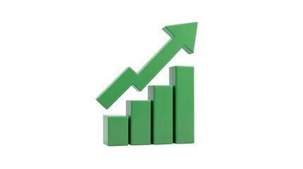 Green upward arrow bar chart growth business finance success increase green upward arrow and bar chart symbolize business growth financial success and positive progress conveying optimism