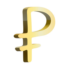 Obraz premium 3d russian ruble currency symbol. Single element for design