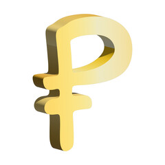 Obraz premium 3d russian ruble currency symbol. Single element for design