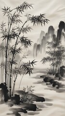 Bamboo pattern seamless patter, wall art