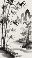 Bamboo seamless pattern, Wall art