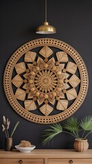 Bamboo circle pattern seamless pattern