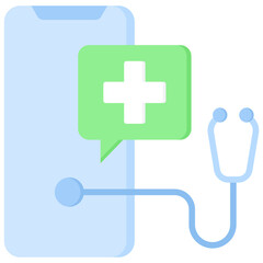 Obraz premium Illustration elements of Telemedicine