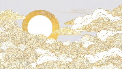 Golden cloudscape, soft sun