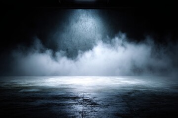 dark background featuring glowing blue mist over a textured.