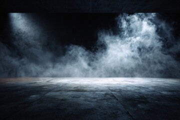 dark background featuring glowing blue mist over a textured.