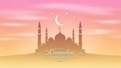 Ramadan Kareem a mosque in the background