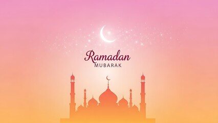 Ramadan Kareem a mosque in the background