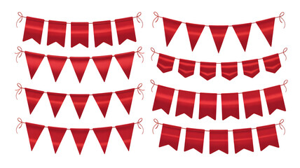 Premium Red Christmas Buntings and Ribbon Garland Set for Holiday Decor