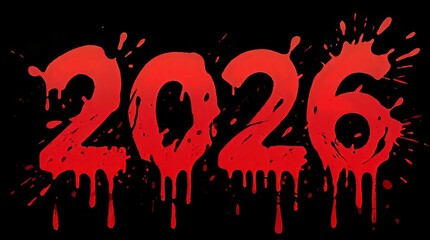 2026 Red Paint Splatter on Black