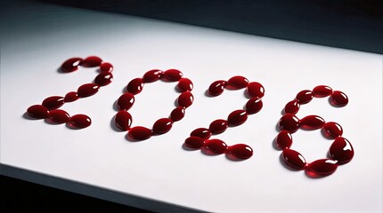 2026 Red Glossy Beads Medical Concept