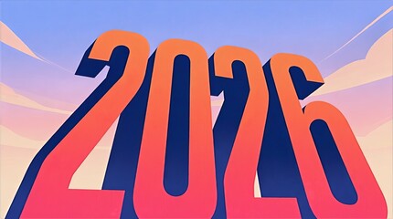 2026 Towering Gradient Numbers Cloudscape