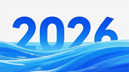2026 Blue Water Wave Typography Concept