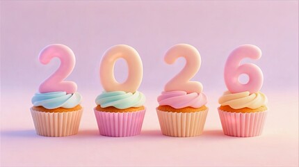 2026 Cupcakes with Pastel Frosting