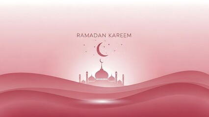 Ramadan Kareem a mosque in the background