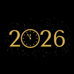 2026 New Year typography poster. Vector template for banner, sign, greeting card, invitation, etc.