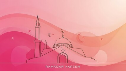 Ramadan Kareem a mosque in the background