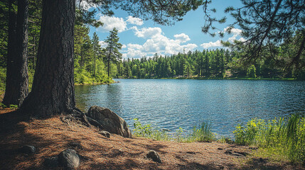 The sound of distant birds and the smell of fresh pine fill the air as you sit near the lake. How do you feel connected to the earth in this peaceful, natural setting?